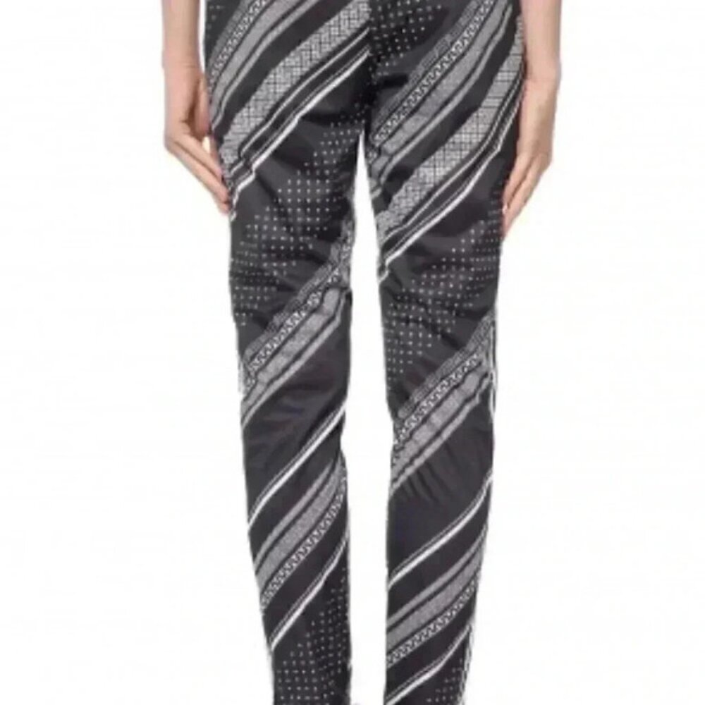 NWT Adidas Original striped black white slim fit casual athletic jogger pant  S